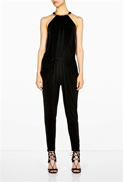 michael kors jumpsuit men's|michael kors black jumpsuit halter.